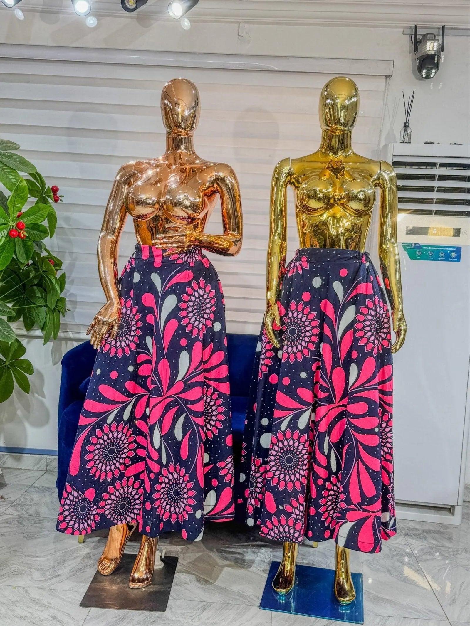 Ankara A line flay skirt  with Stone