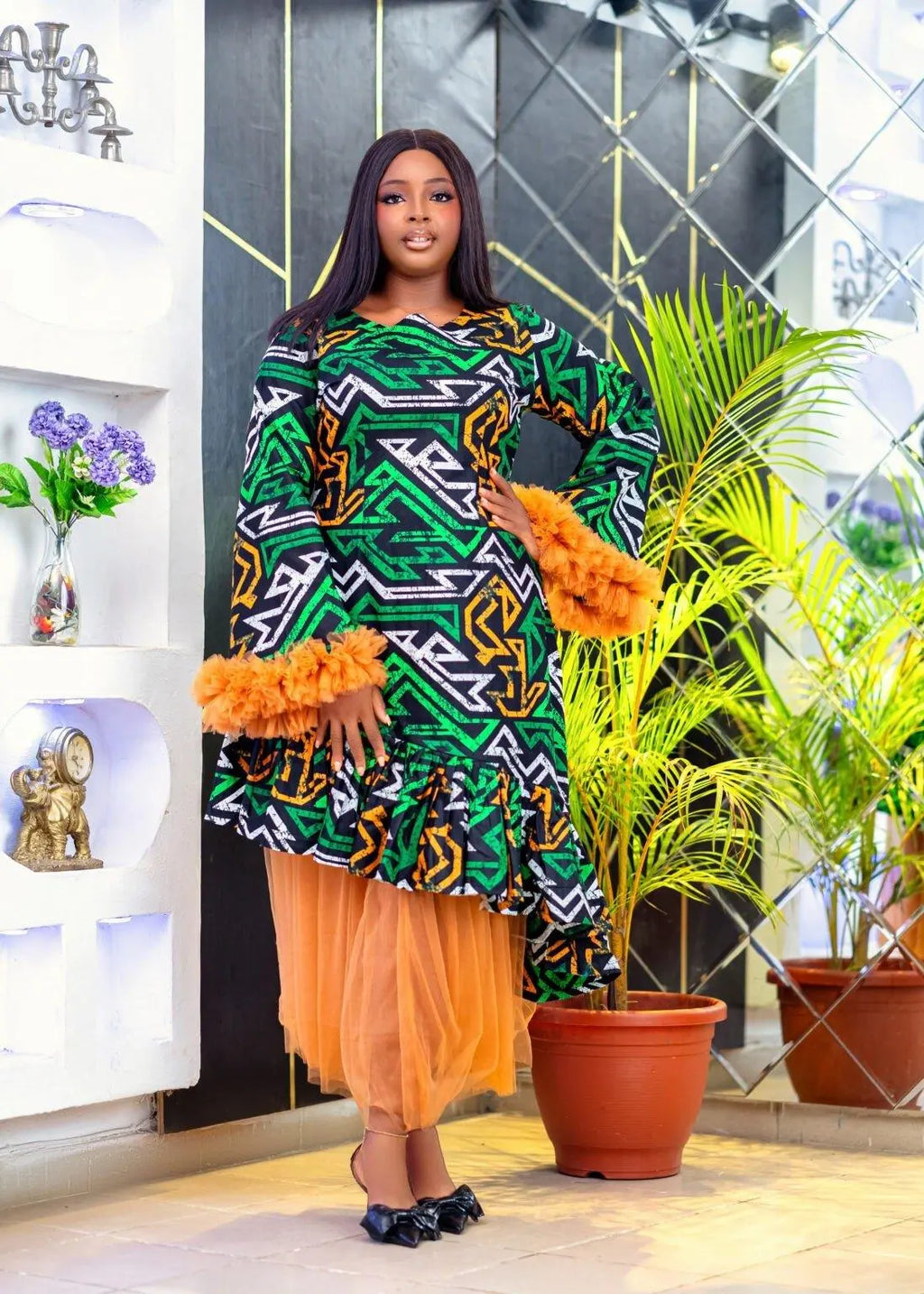 Straight Gown With Organsa Net