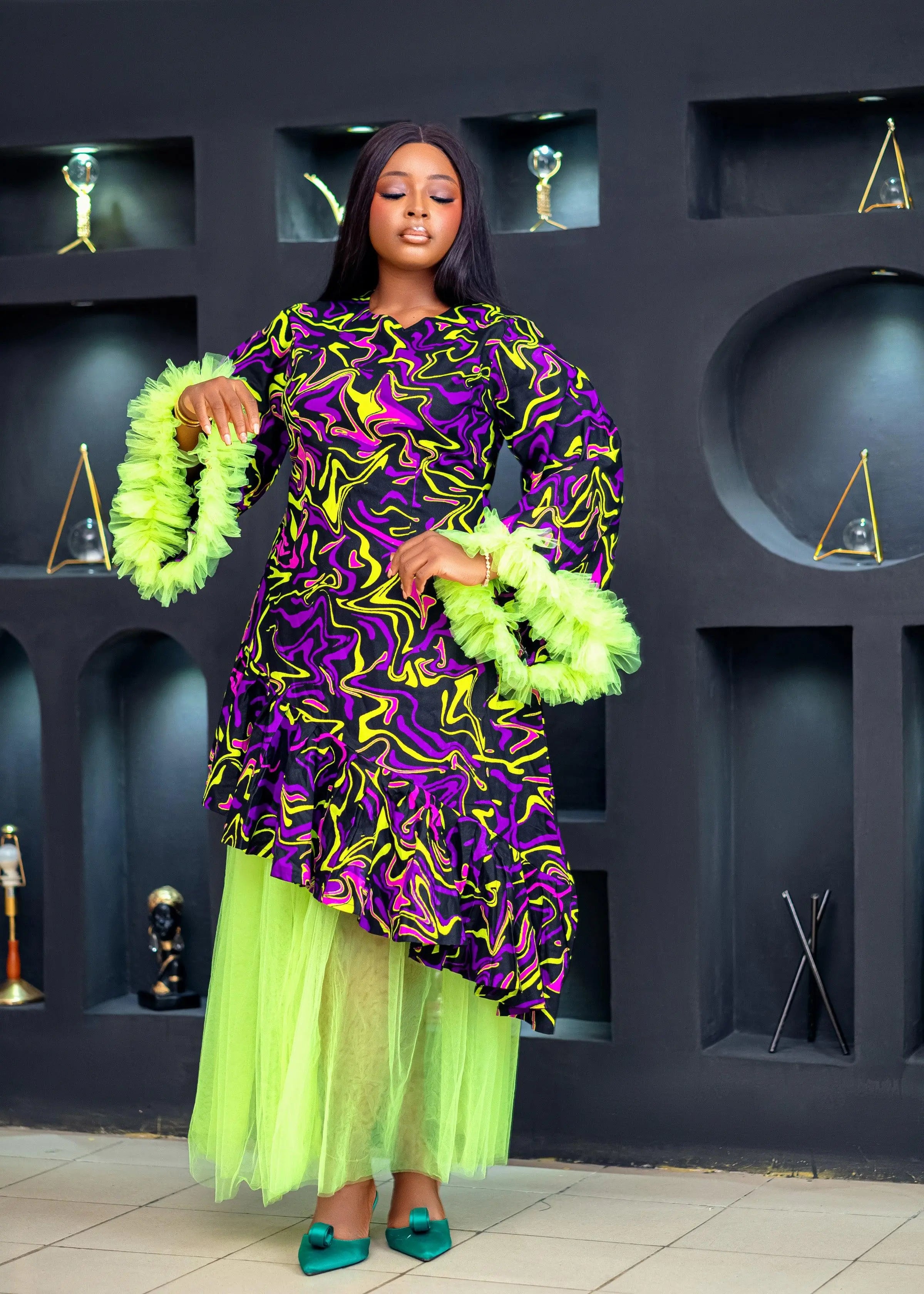 Straight Gown With Organsa Net