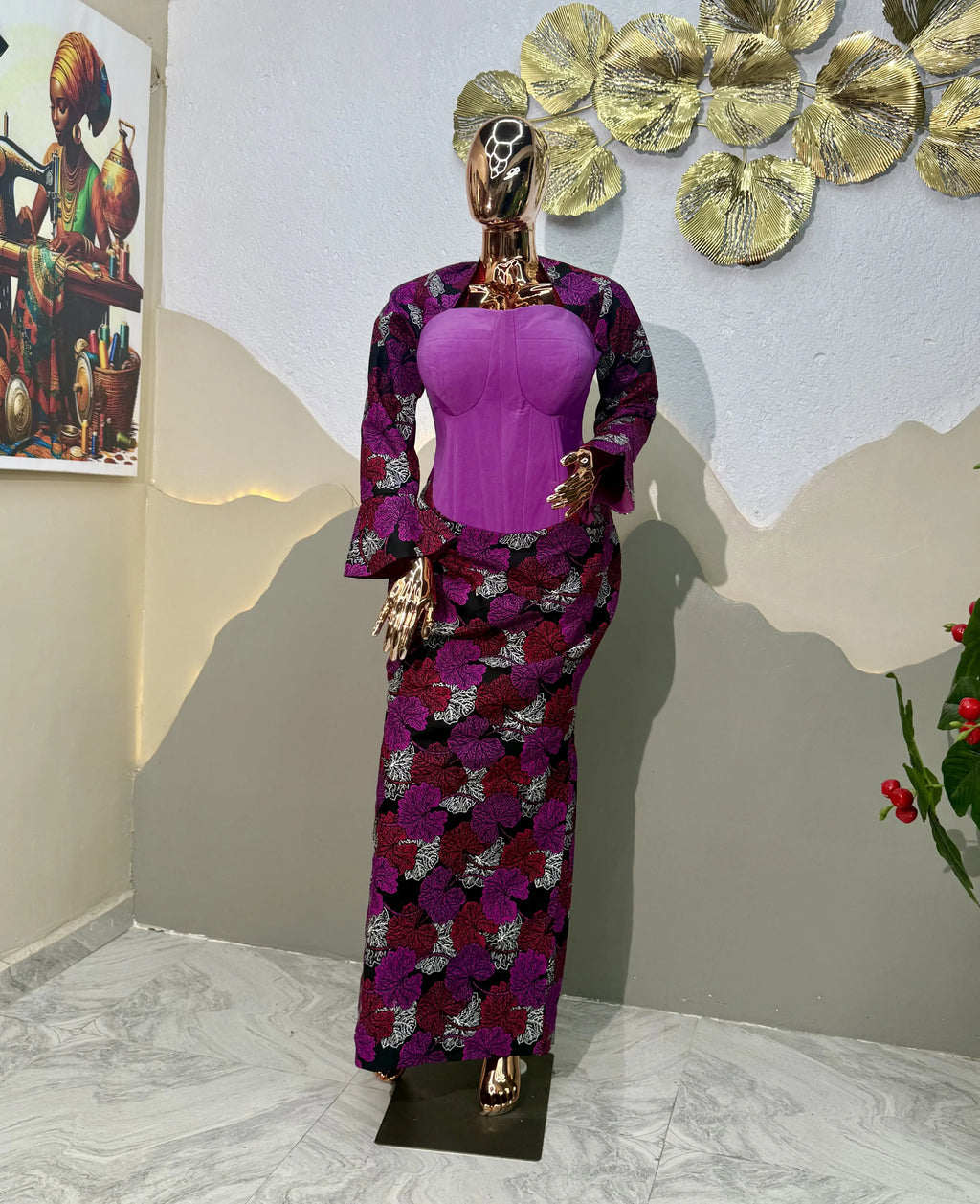 Luxury Ankara Corset Gown Divine_Touch_Wears
