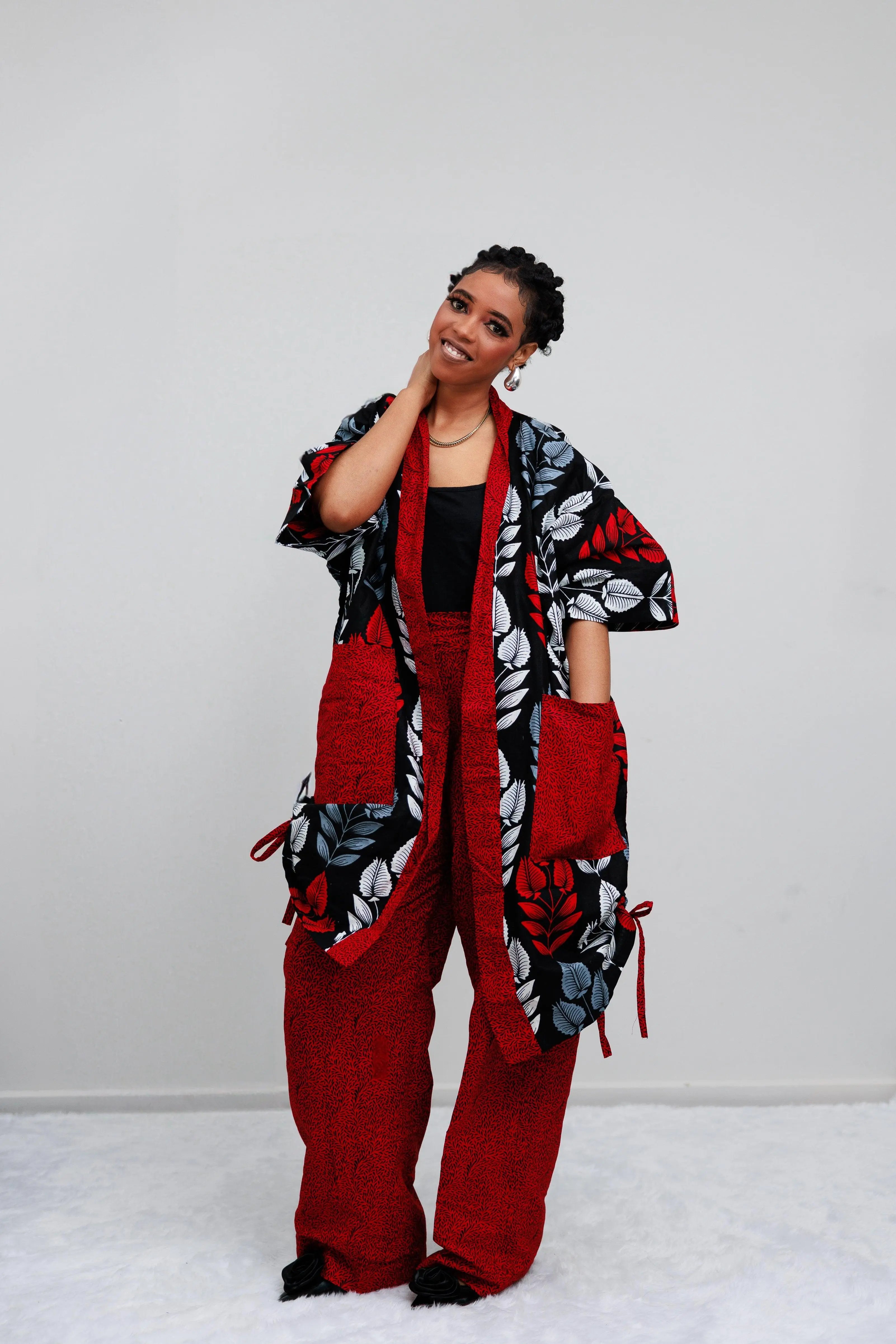 Ankara Pants With KIMONO Jacket - Divine_Touch_Wears
