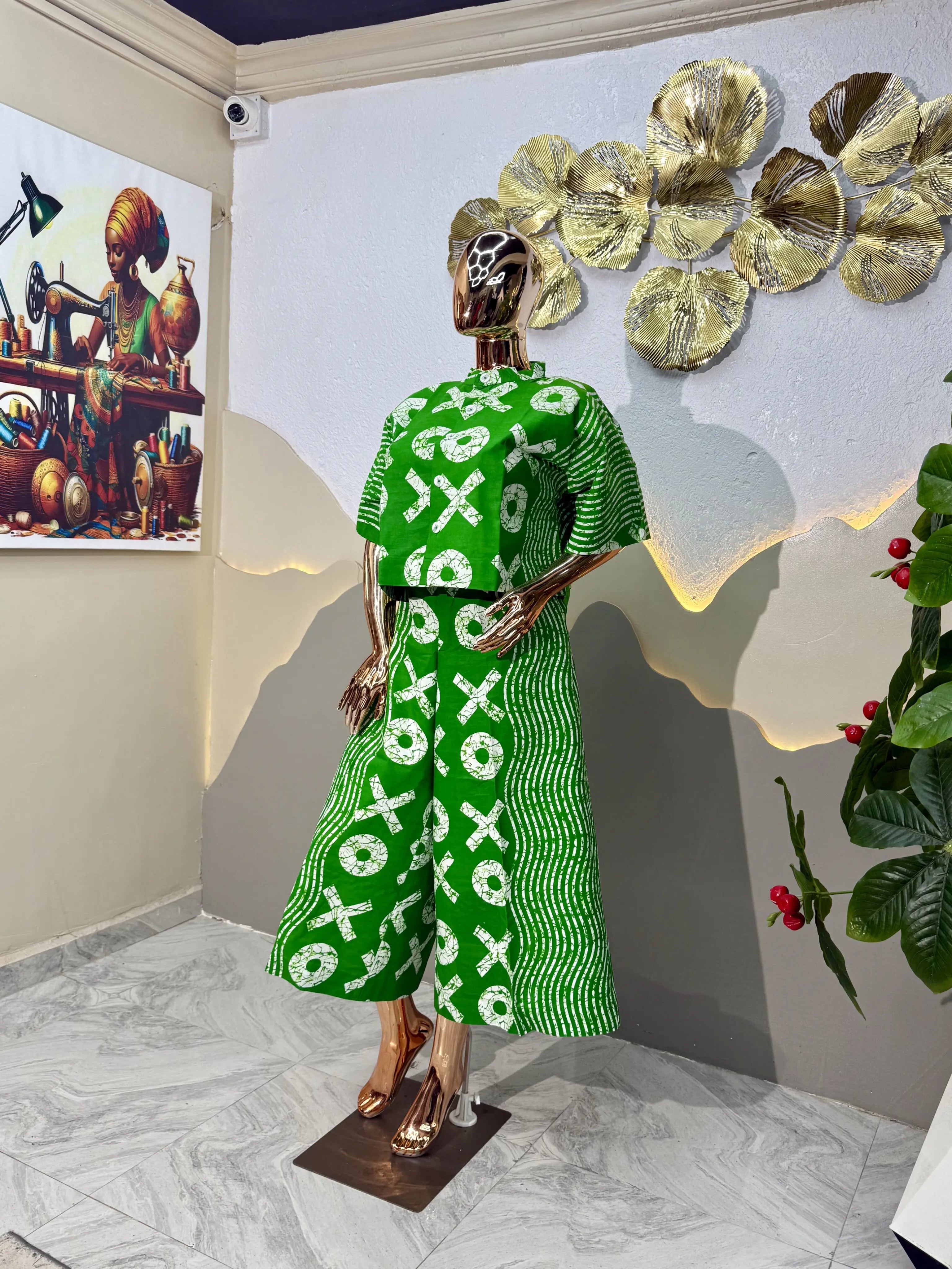 Elegant Wax Print Two-Piece Set