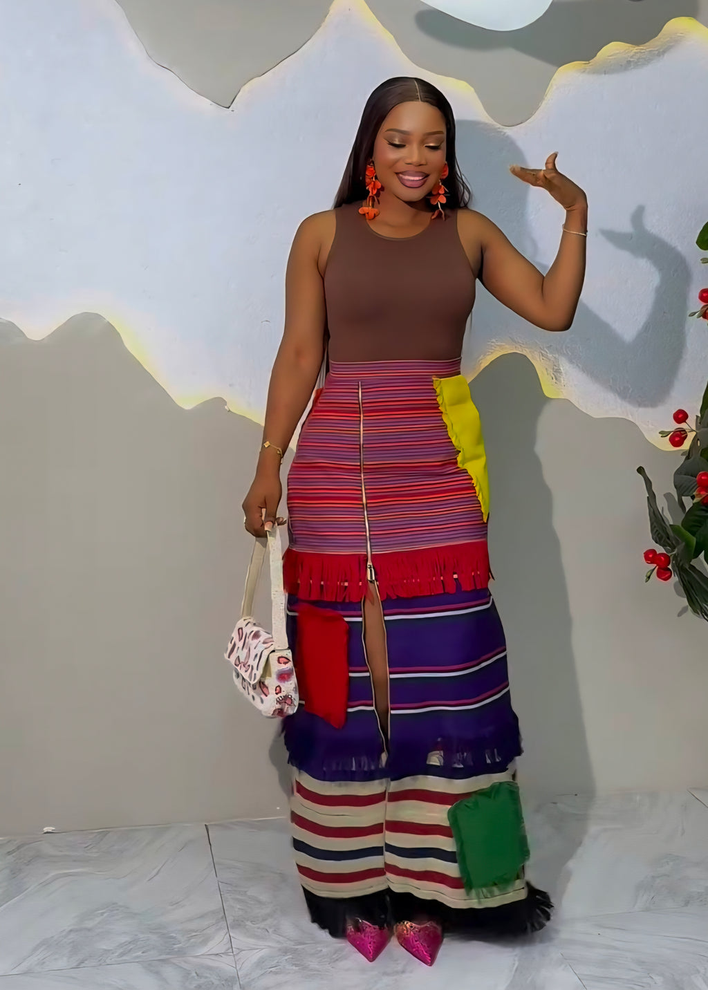 Vintage Aso-Oke A-Line Skirt