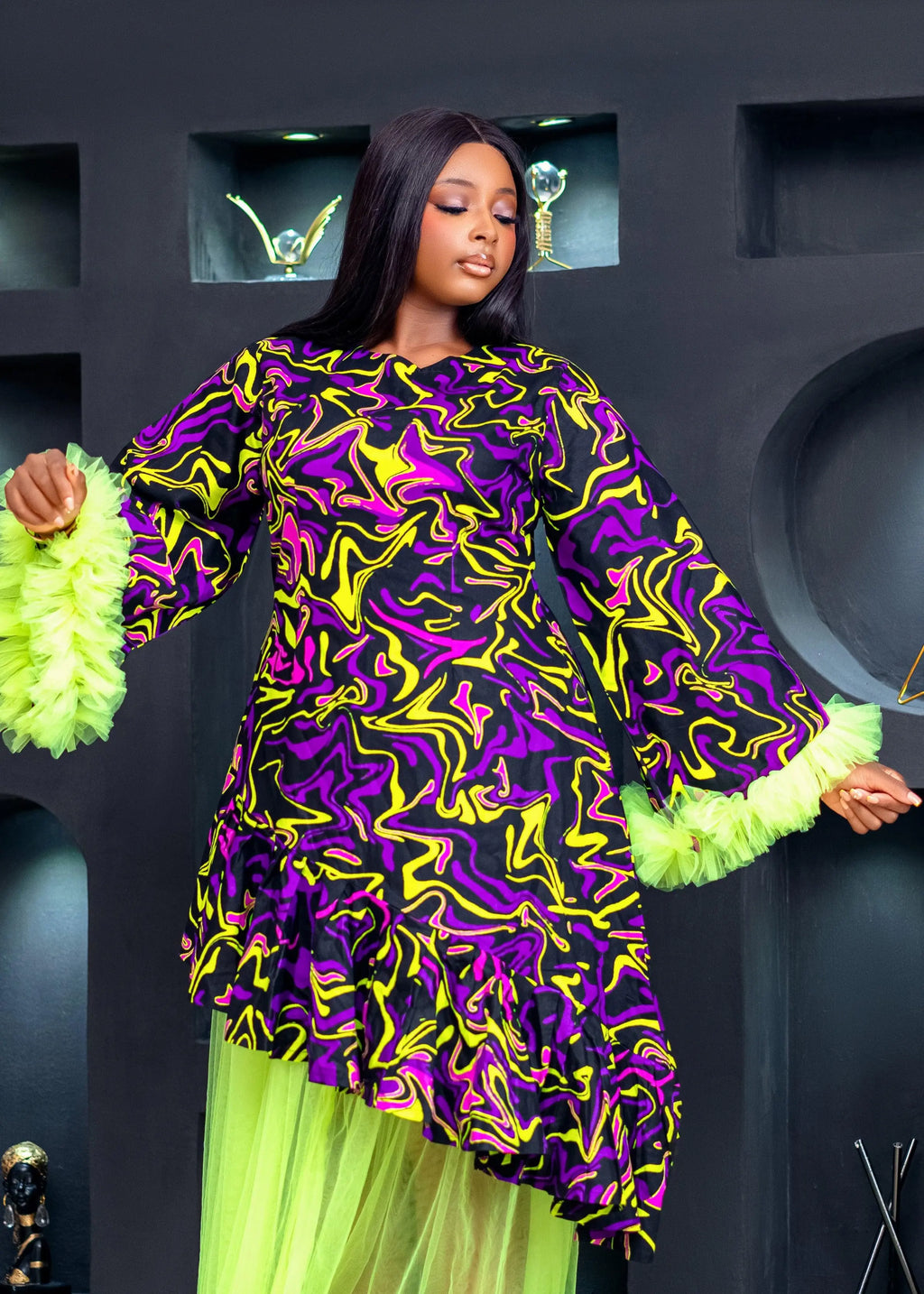 Straight Gown With Organsa Net